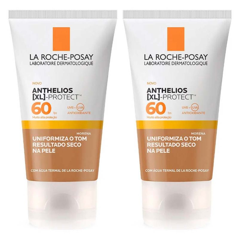 La Roche-Posay Anthelios XL Protect Kit com 2 Unidades – Protetor Solar Facial Com Cor 4.0 (Morena) FPS60 – 40g Kit